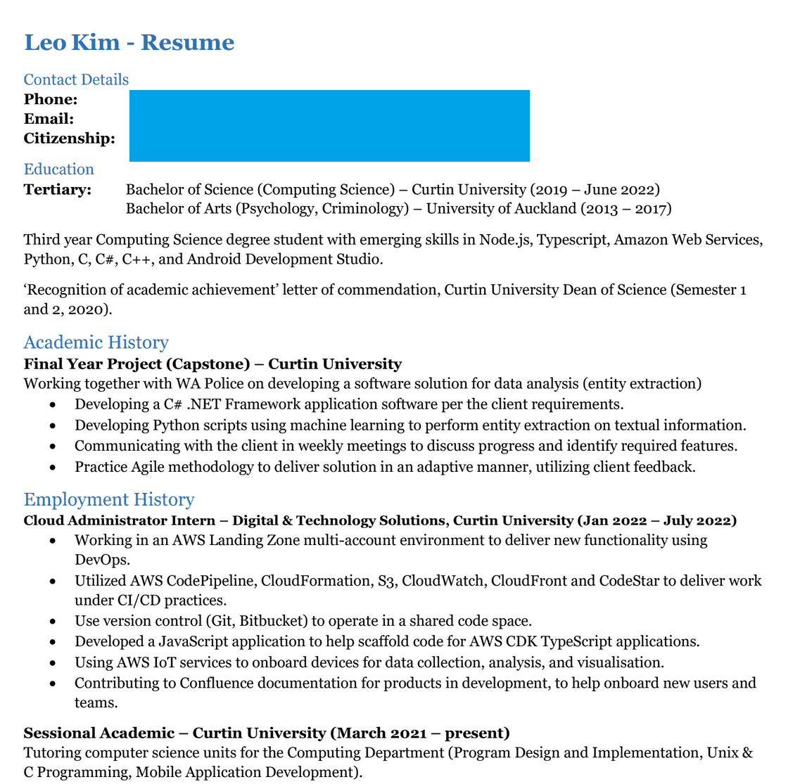 Second version of resume